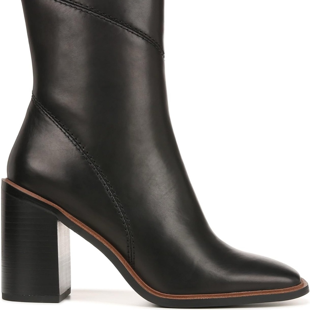 Franco Sarto Black Ankle Boots with Chunky Heel